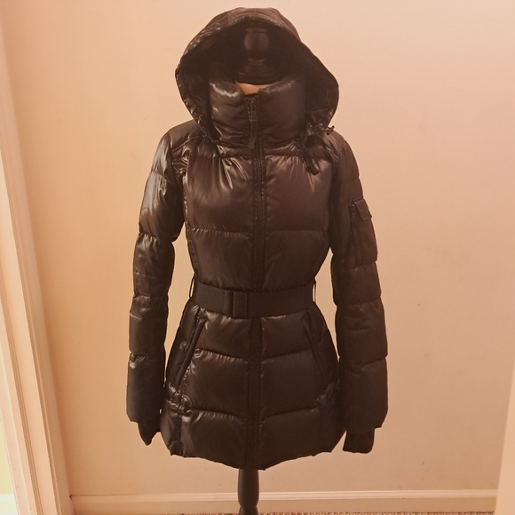 S13 NYC Coat Women's Medium M Glossy Soho Belted Puffer Insulated Winter - Picture 3 of 12